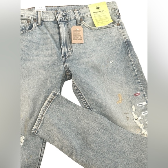 NWT Men’s Levi’s Skinny Taper Paint Splatter Jeans 32 x 32 - Picture 4 of 6